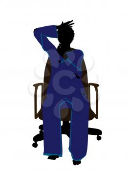 Royalty Free Clipart Image of a Woman in a Chair