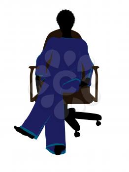 Royalty Free Clipart Image of a Woman in a Chair