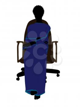 Royalty Free Clipart Image of a Woman in a Chair