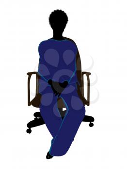 Royalty Free Clipart Image of a Woman in a Chair