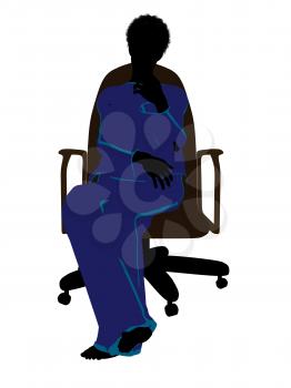 Royalty Free Clipart Image of a Woman in a Chair