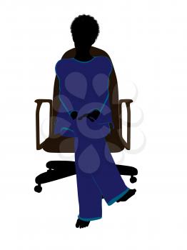 Royalty Free Clipart Image of a Woman in a Chair