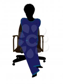 Royalty Free Clipart Image of a Woman in a Chair