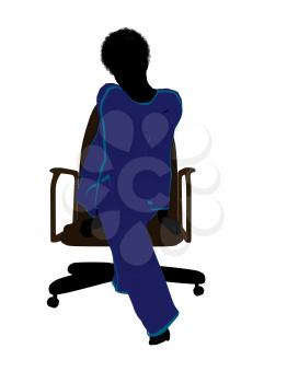 Royalty Free Clipart Image of a Woman in a Chair