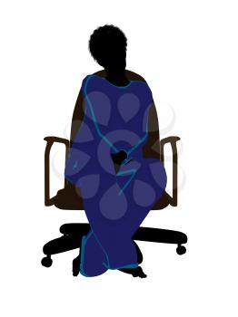 Royalty Free Clipart Image of a Woman in a Chair