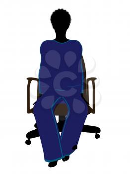 Royalty Free Clipart Image of a Woman in a Chair