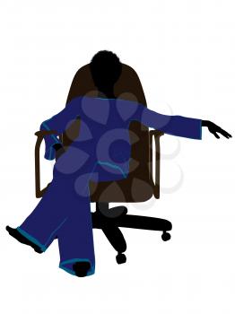 Royalty Free Clipart Image of a Woman in a Chair