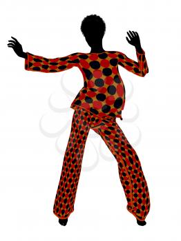 Royalty Free Clipart Image of a Woman in Pyjamas