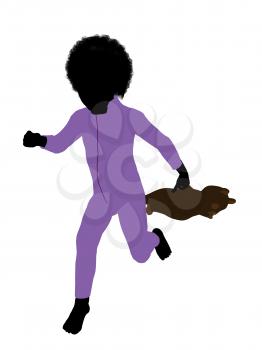 Royalty Free Clipart Image of a Little Boy With a Teddy Bear