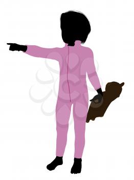 Royalty Free Clipart Image of a Boy With a Teddy Bear