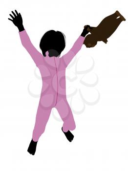 Royalty Free Clipart Image of a Boy With a Teddy Bear