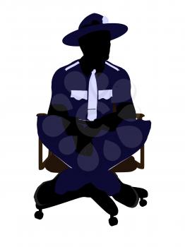 Royalty Free Clipart Image of a Police Office in a Chair