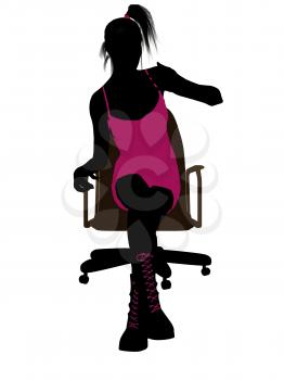 Royalty Free Clipart Image of a Girl on a Chair