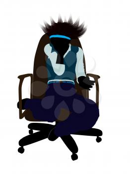 Royalty Free Clipart Image of a Girl in a Chair