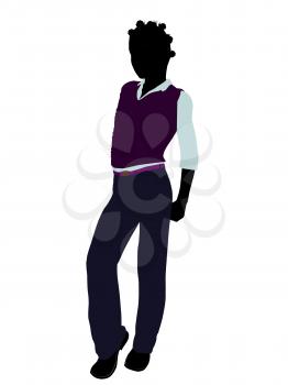 Royalty Free Clipart Image of a Girl in a Vest