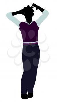 Royalty Free Clipart Image of a Girl in a Vest