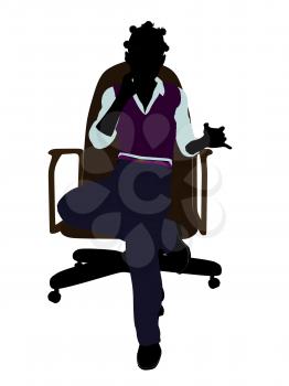 Royalty Free Clipart Image of a Girl in a Chair