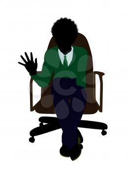 Royalty Free Clipart Image of a Boy in a Chair