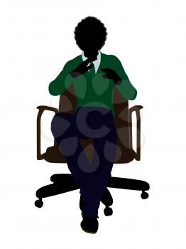 Royalty Free Clipart Image of a Boy in a Chair