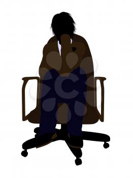 Royalty Free Clipart Image of a Boy Sitting in a Chair