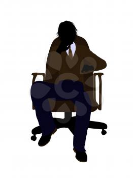 Royalty Free Clipart Image of a Boy Sitting in a Chair