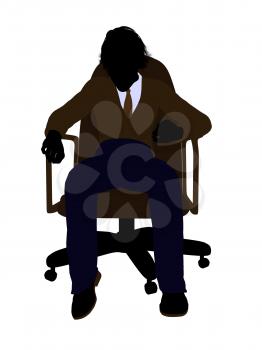 Royalty Free Clipart Image of a Boy Sitting in a Chair