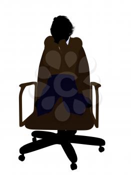 Royalty Free Clipart Image of a Boy Sitting in a Chair