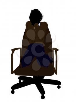 Royalty Free Clipart Image of a Boy Sitting in a Chair