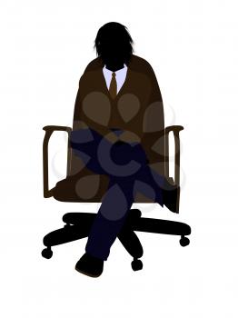 Royalty Free Clipart Image of a Boy Sitting in a Chair