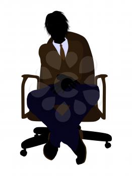 Royalty Free Clipart Image of a Boy Sitting in a Chair