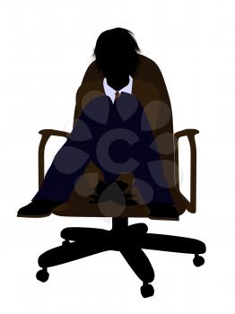 Royalty Free Clipart Image of a Boy Sitting in a Chair