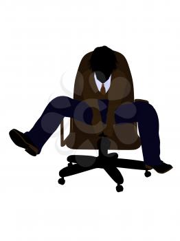 Royalty Free Clipart Image of a Boy Sitting in a Chair