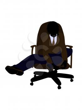 Royalty Free Clipart Image of a Boy Sitting in a Chair