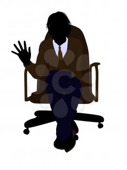 Royalty Free Clipart Image of a Boy Sitting in a Chair