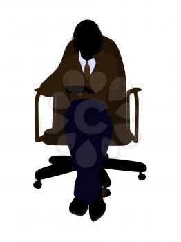 Royalty Free Clipart Image of a Boy Sitting in a Chair