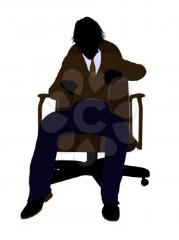 Royalty Free Clipart Image of a Boy Sitting in a Chair