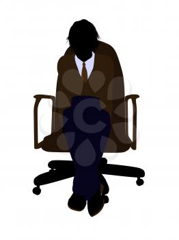 Royalty Free Clipart Image of a Boy Sitting in a Chair