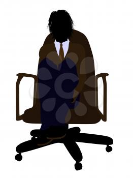 Royalty Free Clipart Image of a Boy Sitting in a Chair