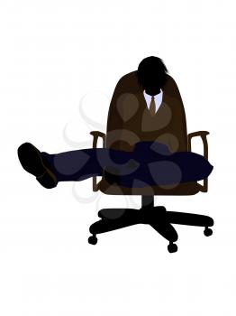 Royalty Free Clipart Image of a Boy Sitting in a Chair