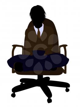 Royalty Free Clipart Image of a Boy Sitting in a Chair