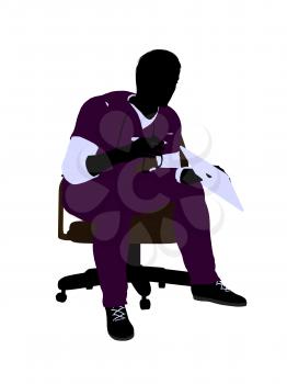 Royalty Free Clipart Image of a Doctor in a Chair