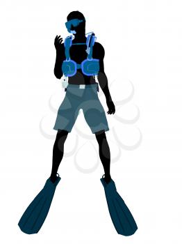 Royalty Free Clipart Image of a Scuba Diver