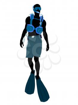 Royalty Free Clipart Image of a Scuba Diver