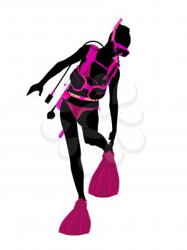 Royalty Free Clipart Image of a Scuba Diver