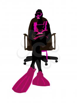 Royalty Free Clipart Image of a Scuba Diver