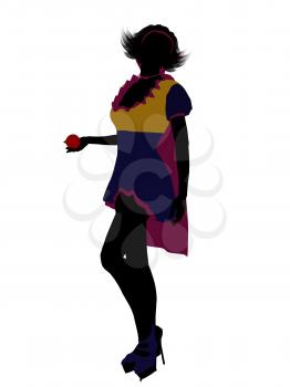 Royalty Free Clipart Image of a Girl Dressed Like Snow White