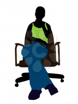 Royalty Free Clipart Image of a Person in a Chair