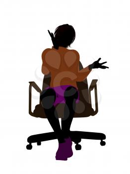 Royalty Free Clipart Image of a Boy in a Chair