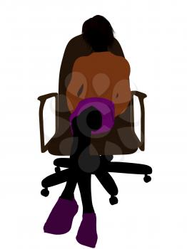 Royalty Free Clipart Image of a Boy in a Chair