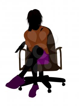 Royalty Free Clipart Image of a Boy in a Chair